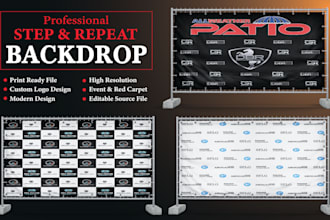 design professional step and repeat and backdrop banners for birthdays and event