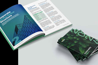 design a corporate annual report, financial report, or company profile