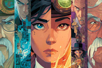 illustrate a superhero comic cover art