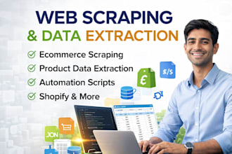 do web scraping, ecommerce scraping, product data extraction and web automation