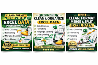 clean, format, merge and split excel data professionally