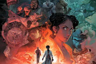 illustrate a superhero comic cover art