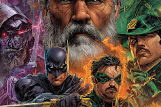 illustrate a superhero comic cover art
