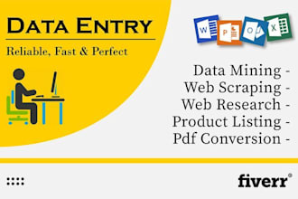 do data entry excel web research fast accurate
