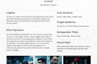 write a one pager for your TV series or film