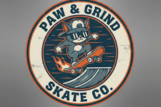 create high quality skateboarder cat logo with express delivery