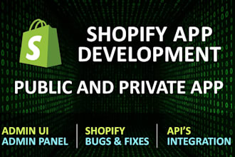 develop professional shopify public app, shopify custom app