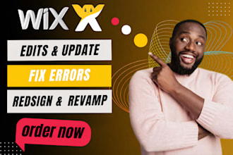 update and fix wix website, edit content, revamp design and maintain wix site