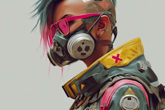 make a cyberpunk character art