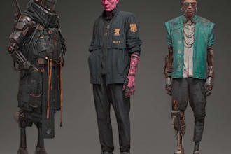 make a cyberpunk character art