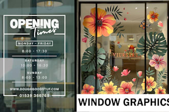 create eye catching shop front or storefront window graphics vinyl stickers