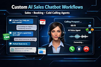 custom ai chatbot workflows for sales support and booking, cold calling agents