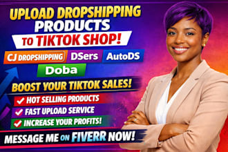 upload dropshipping products via cjdropshipping dsers autods boba to tiktok shop