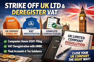 strike off uk ltd, dissolve uk ltd, close a uk ltd company, deregister vat
