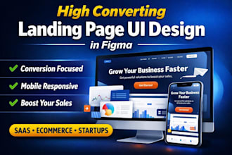 design a high converting landing page UI in figma