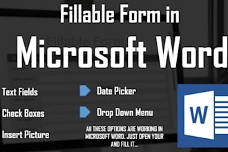 redesign PDF fillable forms in microsoft word document
