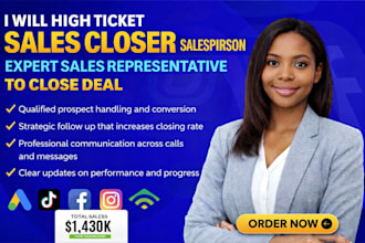 high ticket sales closer salesperson expert sales representative to close deal
