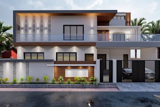 create photorealistic 3d exterior design rendering