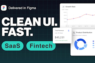 design clean saas and fintech app UI UX in figma