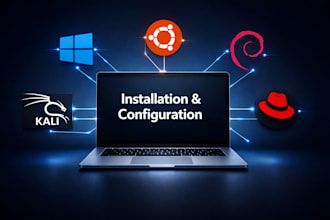 install and configure windows, kali, rhel, ubuntu  or centos on your vps or PC