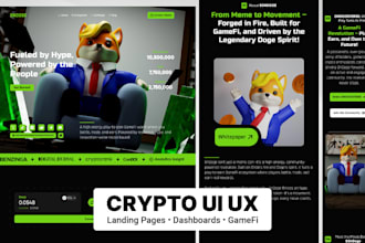 design web3 UI UX landing pages and gamefi interfaces