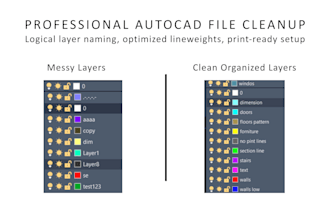 clean, fix and organize your messy autocad dwg file