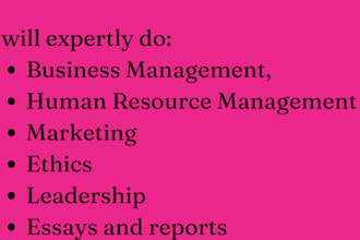do business management, hrm, marketing, ethics, leadership