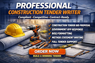 write construction tender bid proposal and government rfp response