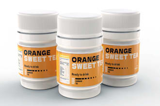 create realistic 3d supplement bottle renders