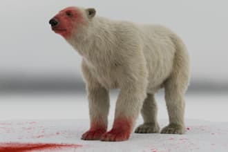 create 3d animal with realistic fur,xgen hair for ue5 animal,blender rig,animate