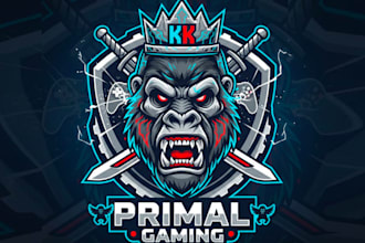 design outstanding king kong gorilla esport mascot logo with t shirt design