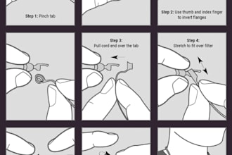 do user instruction manual line art, assembly instructions