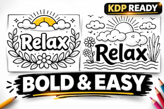 create bold and easy adult coloring book pages with cover
