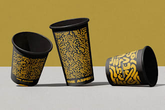 design modern and eye catching paper coffee cup packaging