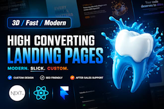 create a modern 3d landing page with responsive design