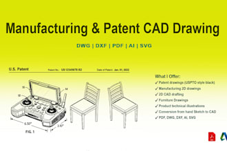 do industrial design, sheet metal, manufacturing and uspto patent drawings