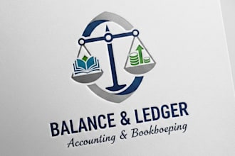 do unique accounting and bookkeeping logo in 24 hours