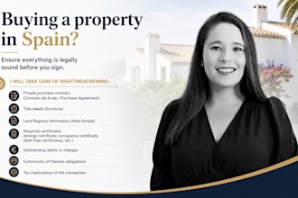 draft contracts and ensure compliance for property purchases in spain