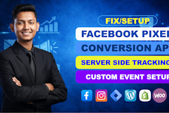 set up facebook pixel, conversion api and server side tracking