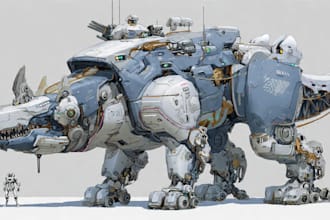 do a modern mecha animal and robot design