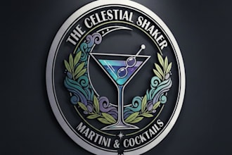 design a sleek martini logo for your brand