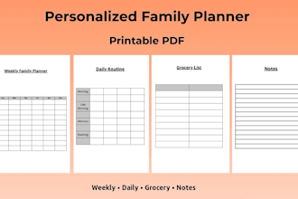 create a printable personalized family planner PDF