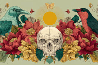 create unique hand drawn illustration
