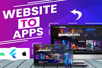 convert website to app, ios app and android app, mobile app development