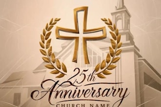 design an anniversary logo for schools, churches