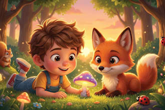create children story book illustration, children book, and story book cover