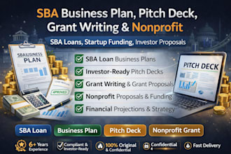 write sba business plan and proposal for loan approval grants writing, nonprofit