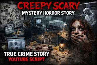 write creepy scary mystery horror story true crime story youtube channel script