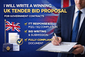 prepare and write a compliant UK tender bid proposal to win contracts