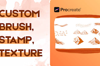 design professional procreate brush, stamp, and texture sets